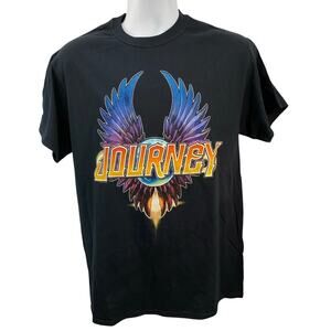 Journey Tour 2018 Black T-Shirt Size M Wings Graphic Gildan Heavy Cotton Rock